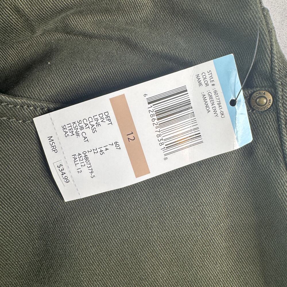 Gloria Vanderbilt Amanda Jeans Womens 12 Green Classic Fit Tapered Stretch - Picture 4 of 11